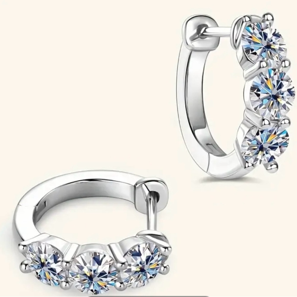 Certified 1.8 CT Lab Created Diamond Hoop Earrings